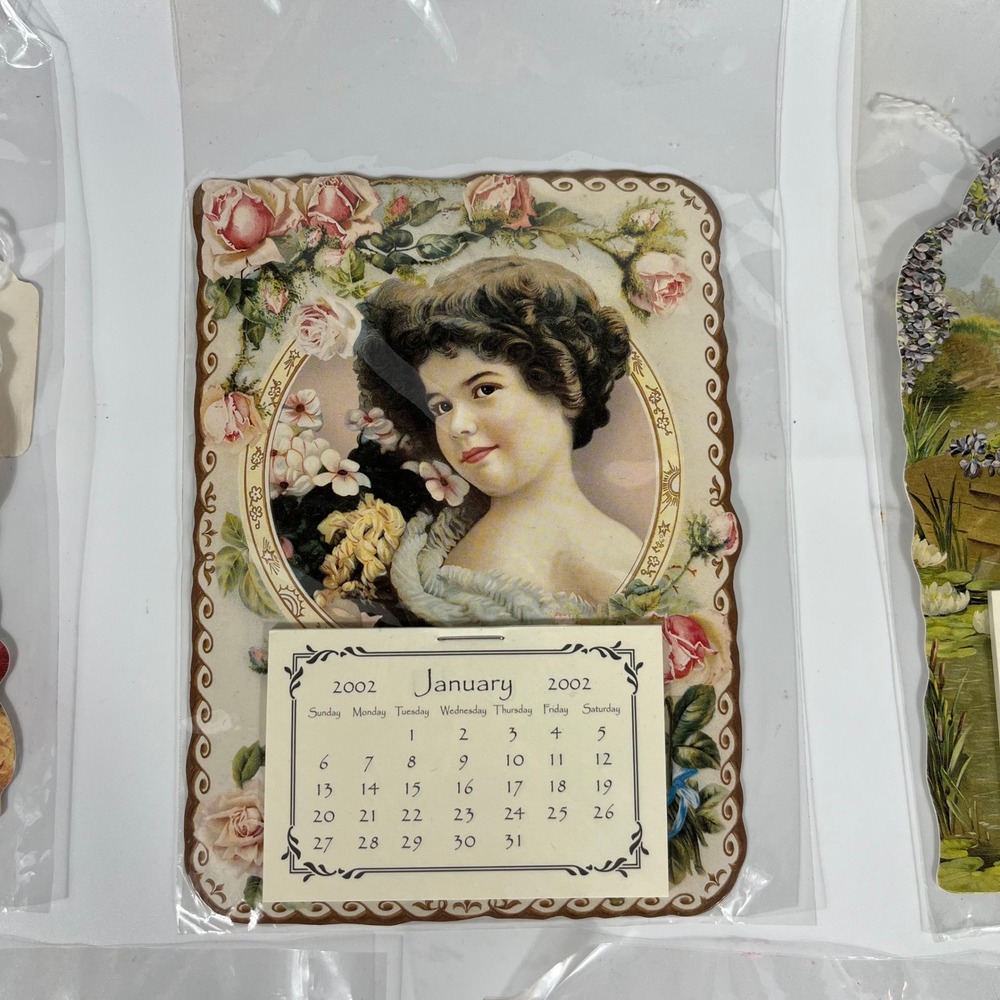 Vtg 2002 Gallery Graphics Mini Calendars Victorian Style Magnetic Lot of 5 NEW - Picture 7 of 8